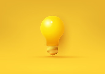 pedestBusiness creative idea, Inspiration, New idea and Innovation rendering concept vector with light bulb on minimal background. light bulb on bright Blue background in pasal modern 3d studio pastel
