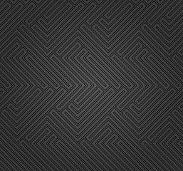 Seamless dark background for your designs. Modern vector black ornament. Geometric abstract pattern