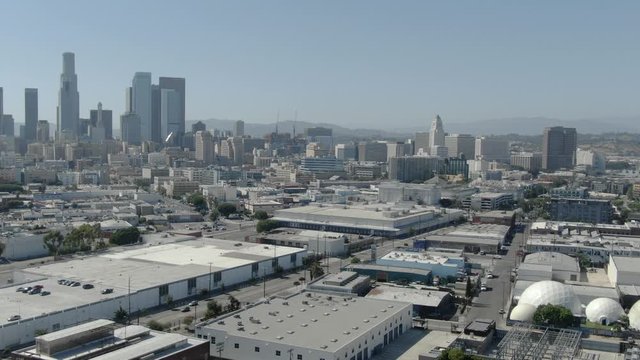 Los Angeles Downtown Arts District Towards Skid Row Aerial L California USA