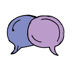 Bubble speech hand drawn icon vector illustration