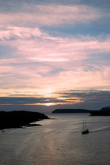 Sailboat in the Adriatic Sea near Dubrovnik, Croatia