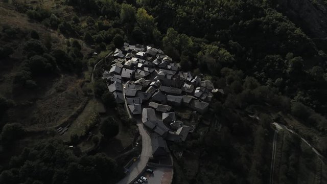Beautiful village of Pe&ntilde;alba de Santiago. Leon, Spain. Aerial Drone Footage