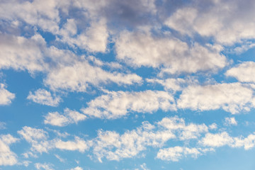 Amazing cloudscape on the sky at sunset time.