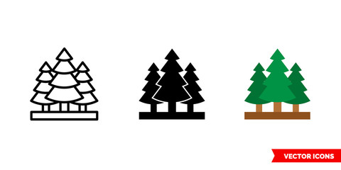 Park icon of 3 types color, black and white, outline. Isolated vector sign symbol.