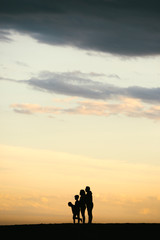 Silhouette of a Family on the beach