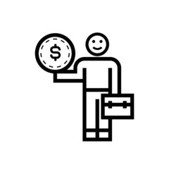 Man with money bags icon