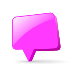 Pink glass speech bubble