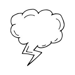 Cloud Bubble speech hand drawn icon