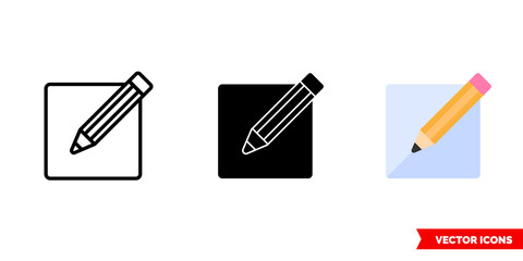 Post icon of 3 types color, black and white, outline. Isolated vector sign symbol.