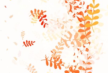 Fototapeta na wymiar Light Red vector natural pattern with leaves.