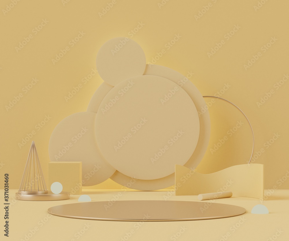 Poster 3d abstract background of empty podium display for products and cosmetic presentation and mock up. p