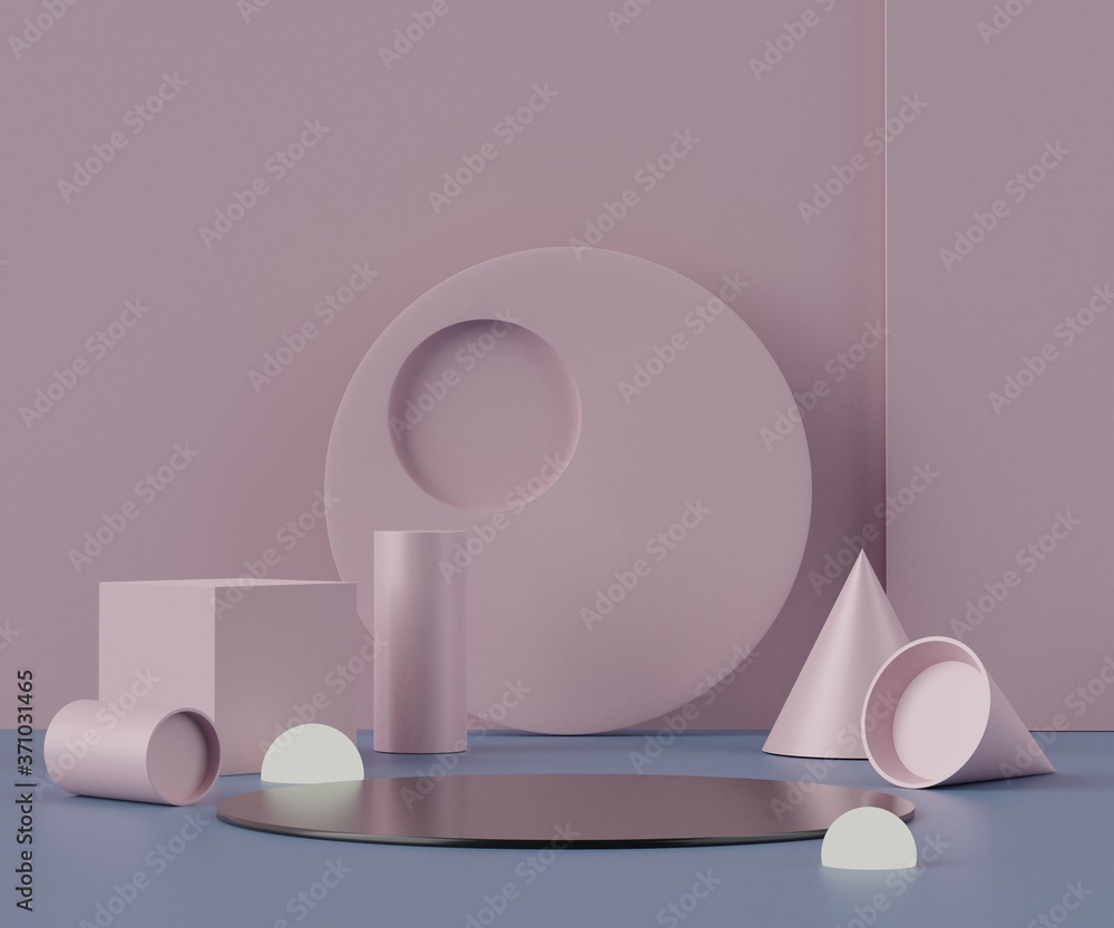 Poster 3d abstract background of empty podium display for products and cosmetic presentation and mock up. p