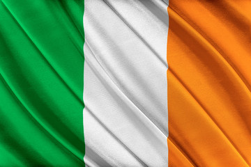 Obraz premium Colorful Ireland flag waving in the wind. 3D illustration.