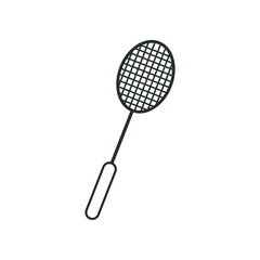racket icon outline black. racket logo vector design