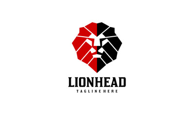 Abstract Lion Head Logo Template - Lion Symbol or Icon in Vector Design Illustration