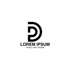 Initials D Logo Vector Icon Illustration