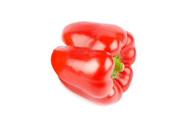 fresh red paprika isolated on white.