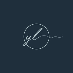 Initial YL Logo Handwriting Lettering fashion modern