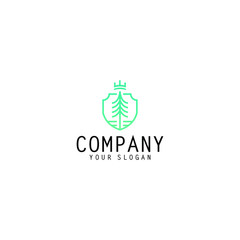 Green Shield Logo . Secure Nature Design Vector Stock