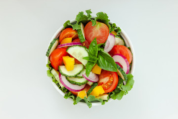 Green salad with tomato and fresh vegetables