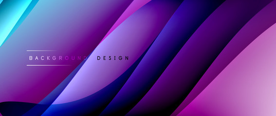 Fluid gradient waves with shadow lines and glowing light effect, modern flowing motion abstract background for cover, placards, poster, banner or flyer