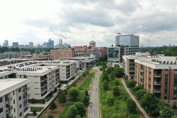 Naklejka premium The Atlanta Beltline, Commercial District, Aerial View, 2020