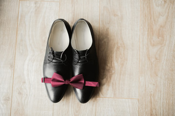 Set of mans fashion shoes and accessories