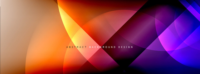 Vector abstract background - circle and cross on fluid gradient with shadows and light effects. Techno or business shiny design templates for text