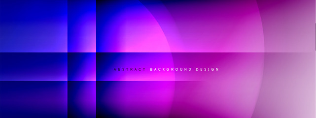 Vector abstract background - circle and cross on fluid gradient with shadows and light effects. Techno or business shiny design templates for text