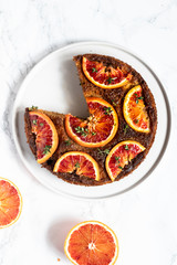 Vegan pie with blood oranges 