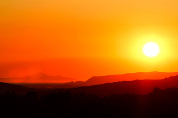 Obraz premium Sunset on the Tuscan Maremma.