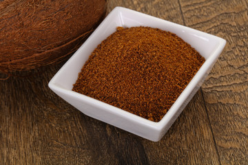 Coconut brown sugar in the bowl