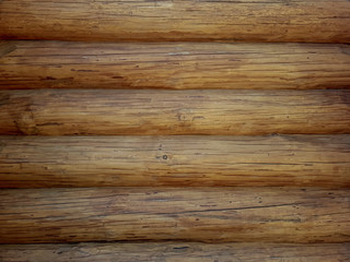 Fototapeta premium Natural wood texture. Log cut. Construction of ecological housing.