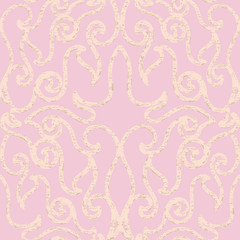 Vintage tiles in vector. Ornament on a pink background, wallpaper, fabric