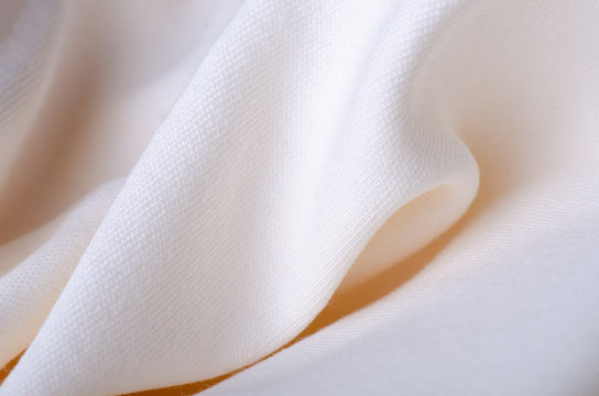 White Cotton Textile Material Cloth Texture Blur Background