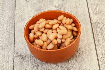 White beans kidney in the bowl