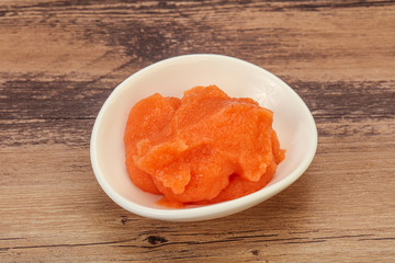 Cod fish roe in the bowl