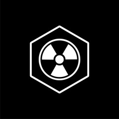 Radiation Alert icon isolated on dark background