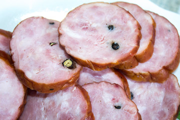 homemade liver sausage wurst slices