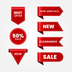 set of red and yellow sale labels