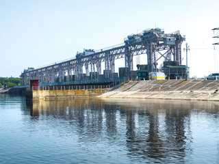 a dam of a hydroelectric power station on the Dniester river, supplying many areas with electricity.