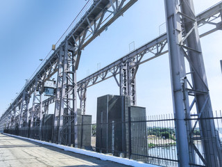 a dam of a hydroelectric power station on the Dniester river, supplying many areas with electricity.