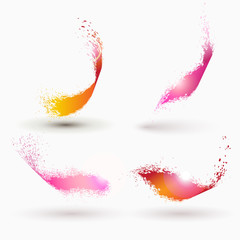 Swirl colorful splashes - vector set, 3d abstract elements