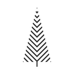 Christmas Tree Silhouette, Festive Christmas Tree Vector Icon Illustration