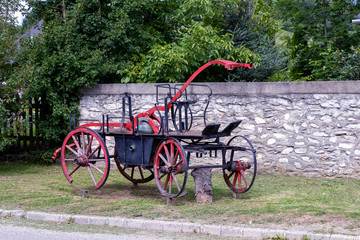 Vintage fire truck, with manual water pump