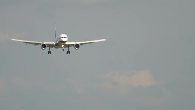 Airplane approaching for landing