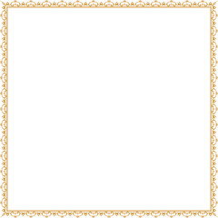 Decorative frame Elegant vector element for design in Eastern style, place for text. Floral golden border. Lace illustration for invitations and greeting cards.