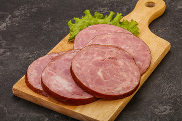 Slices of pork meat ham