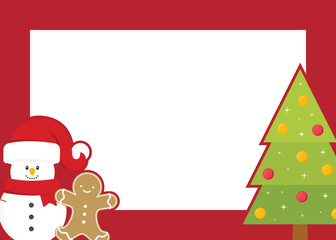 Christmas Frame, Merry Christmas Holiday Greeting Card Vector Background