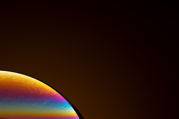 Half of a soap bubble, an abstract semicircle background. The model of the cosmos or the planets